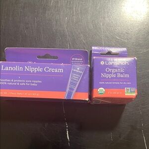 Brand new Lansinoh Lanolin Nipple Cream and Organic Balm Set - Purple and Orange